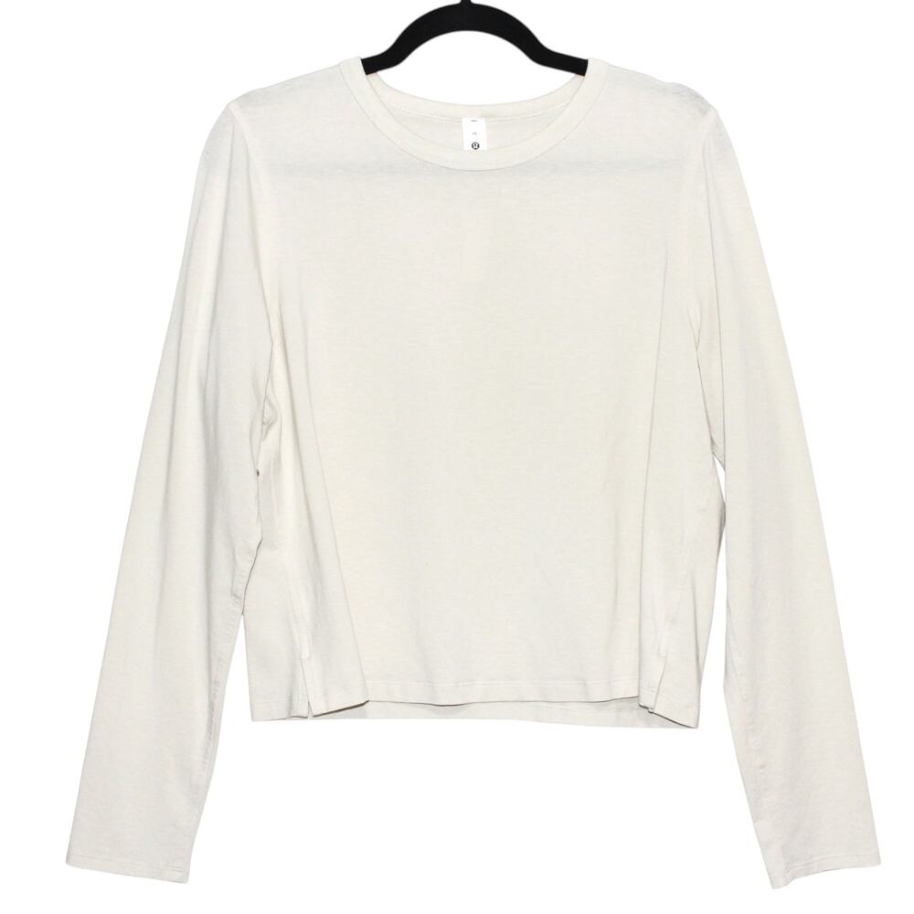 Lululemon Classic-Fit Cotton-Blend Long-Sleeve Shirt Bone White Size 10